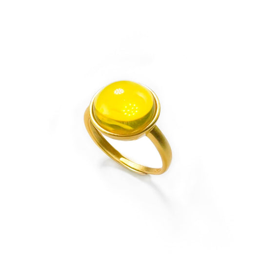 Ink and Wash Screen - Natural Dominican Blue Amber Sky Blue Egg-shaped Amber Traditional Goldsmith Handcrafted Silver Ring