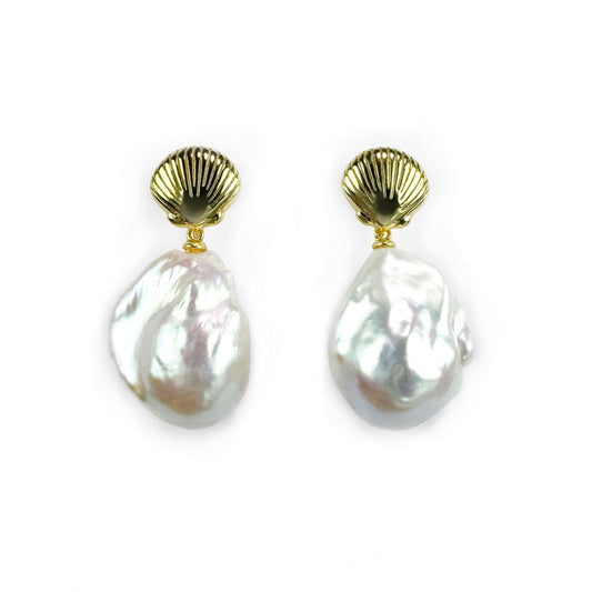 Island Time - Freshwater Baroque Pearl Earrings