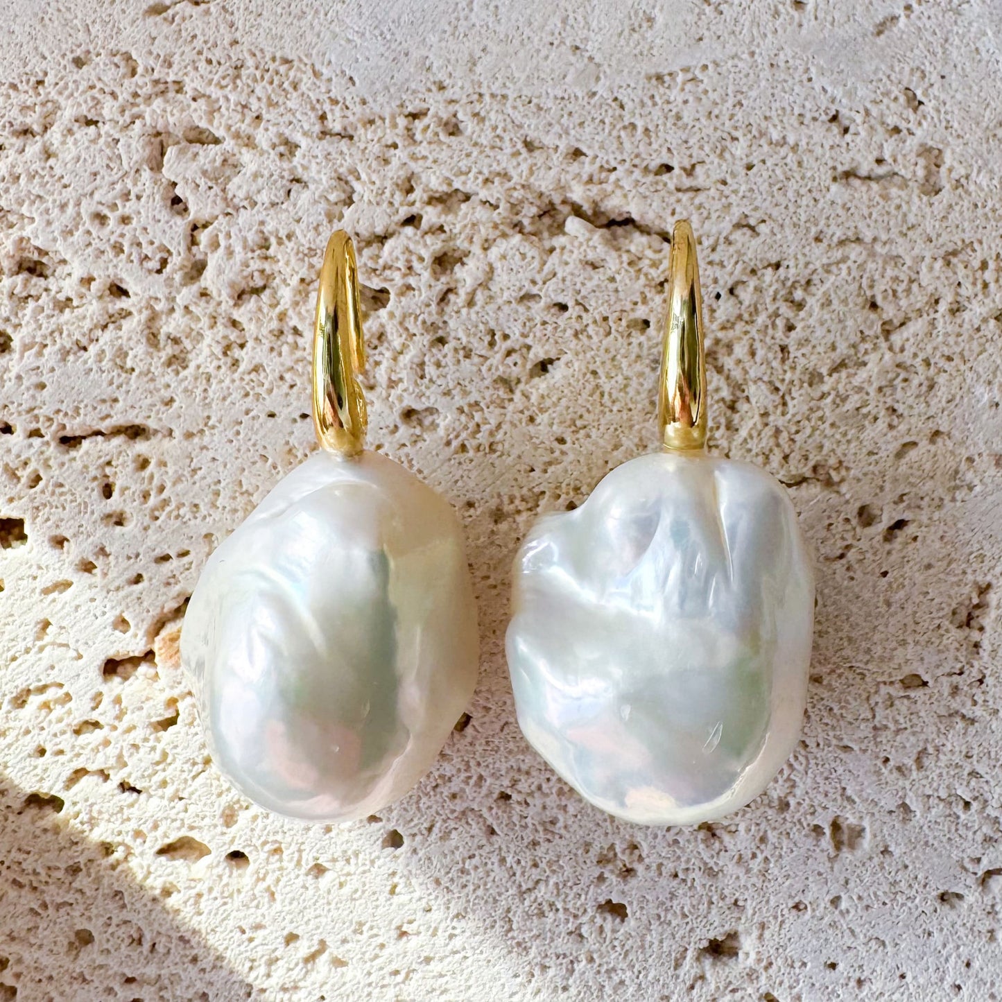 Minimalist Elegance - Freshwater Baroque Pearl Ear Hooks