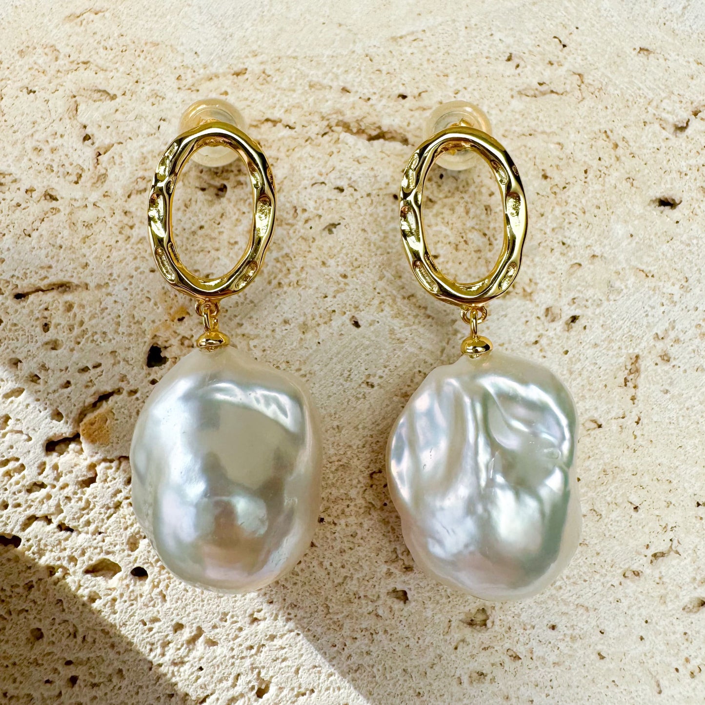 Impressionist Canvas - Freshwater Baroque Pearl Earrings
