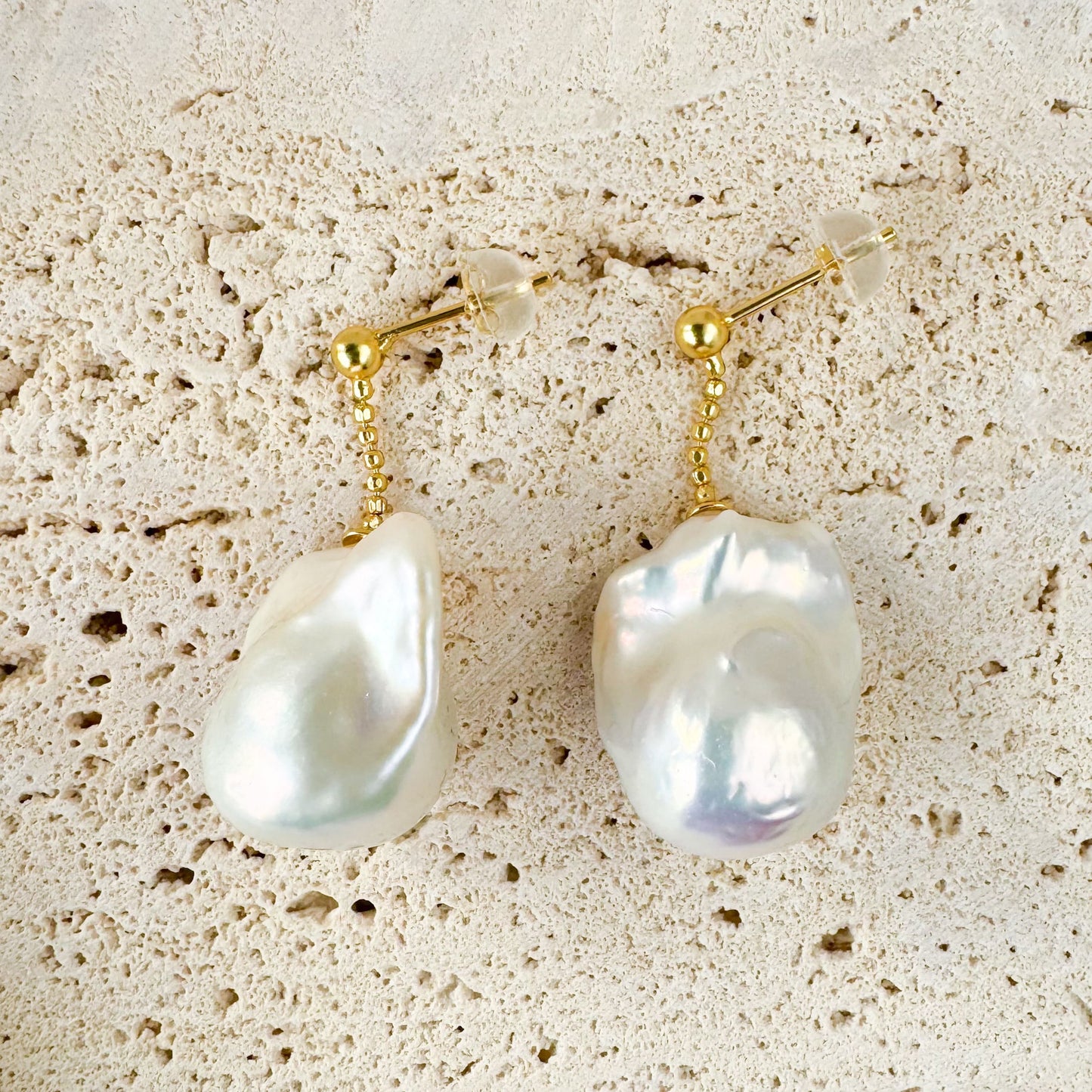 Elegant Rhythm - Freshwater Baroque Pearl Earrings