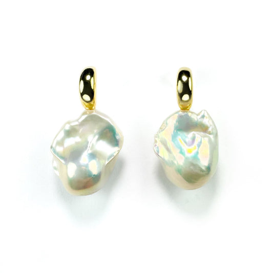 Gentle Moon - Freshwater Baroque Pearl Earrings