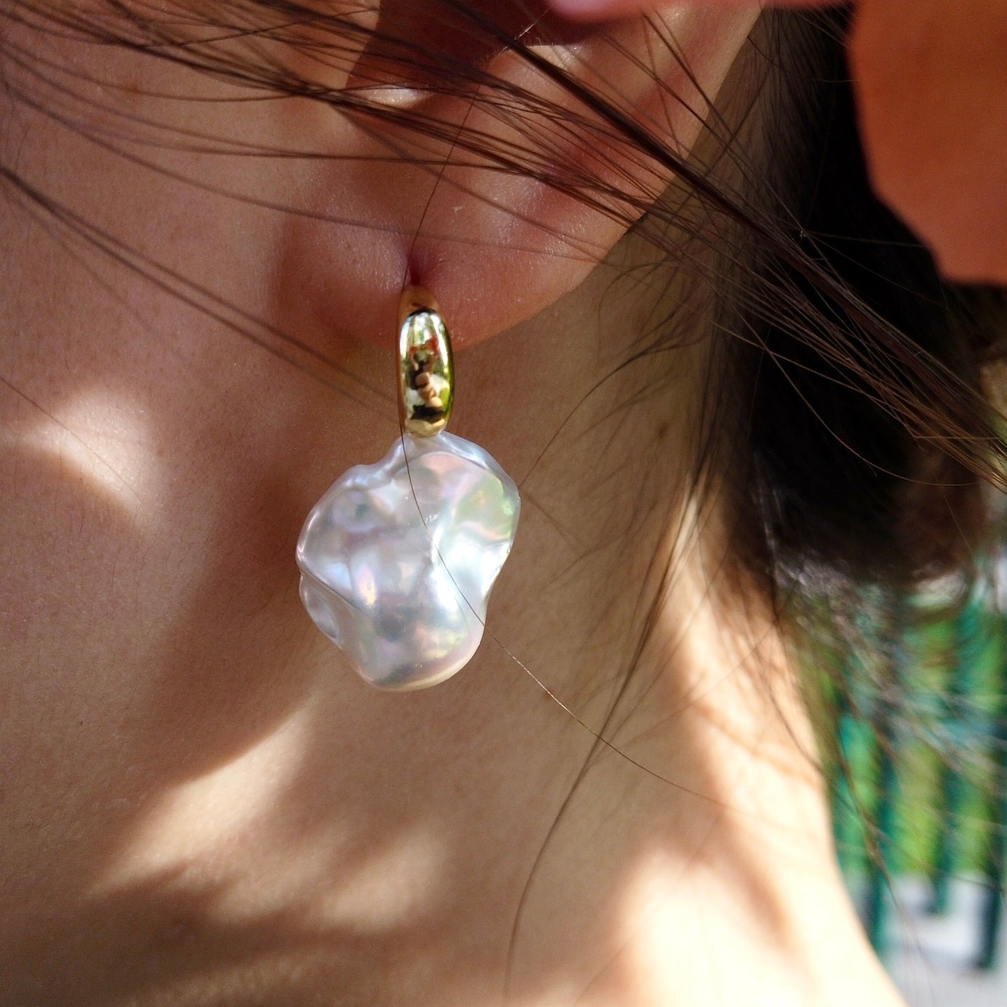 Gentle Moon - Freshwater Baroque Pearl Earrings