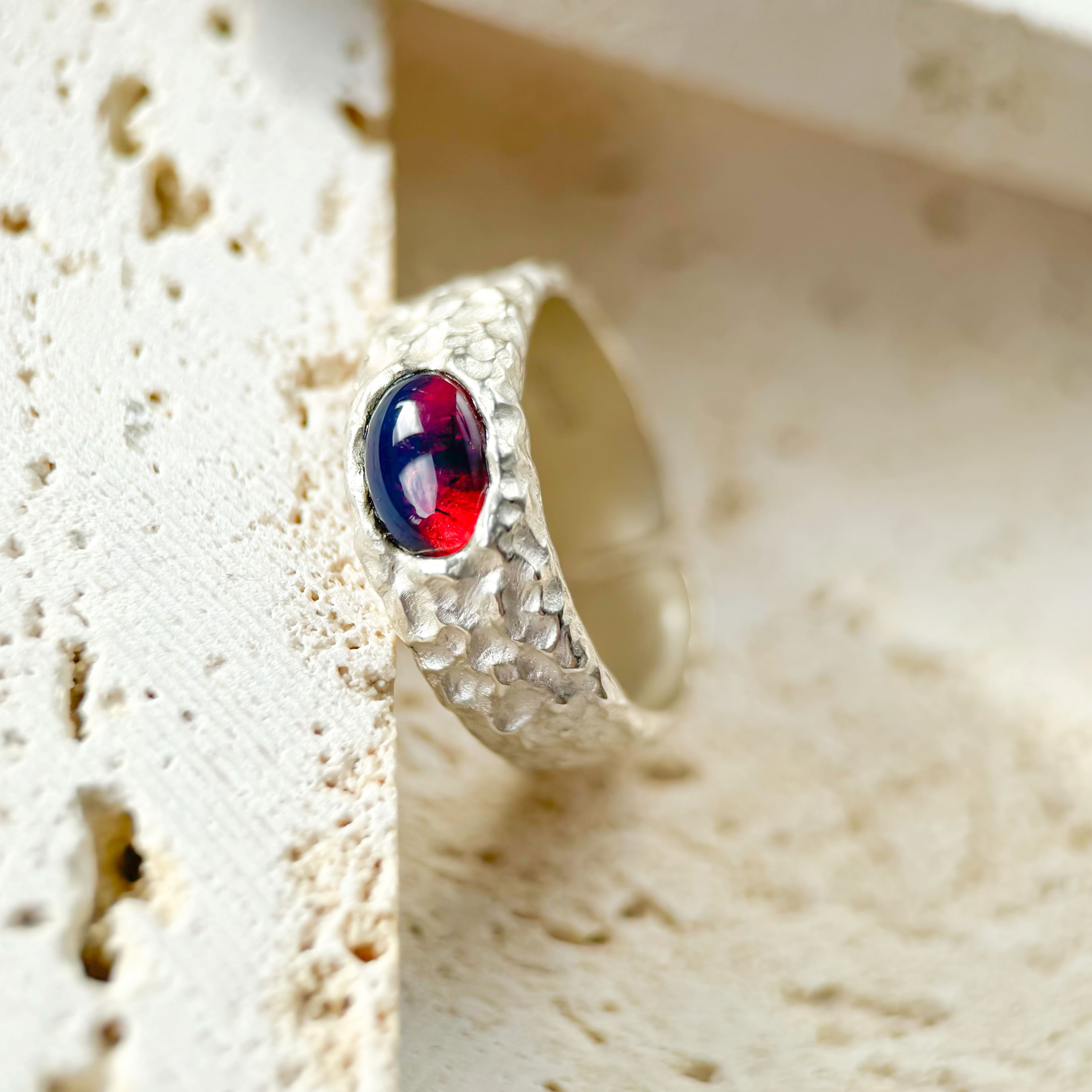 Bague argent discount et ambre artisanal